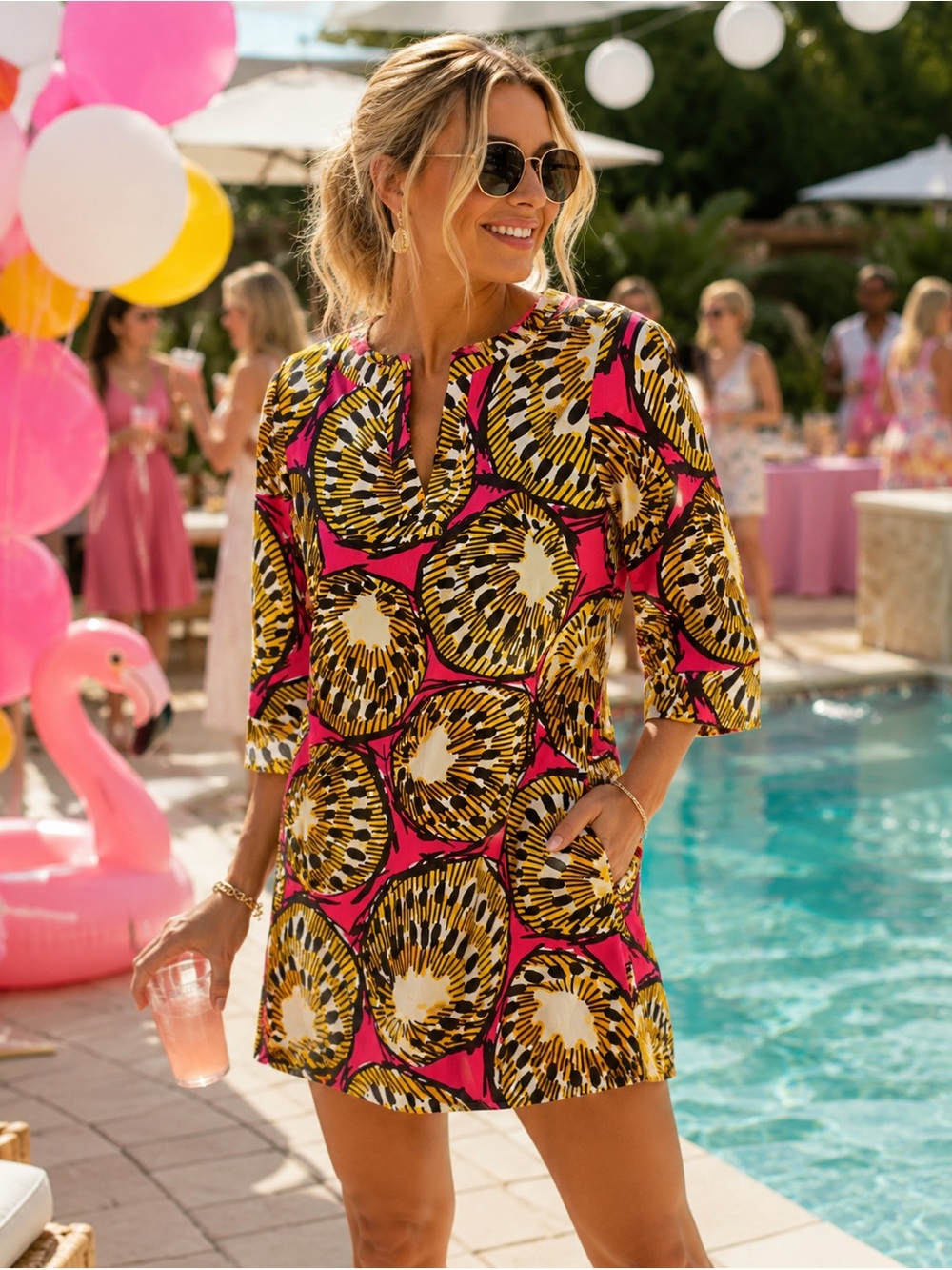 J.Crew Bright Print Tunic Dress – Size 2 | Preppy Mini with Pockets Floral